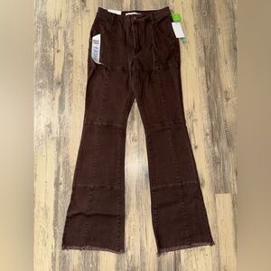 NWT! Juniors Brown Flares- Size 3